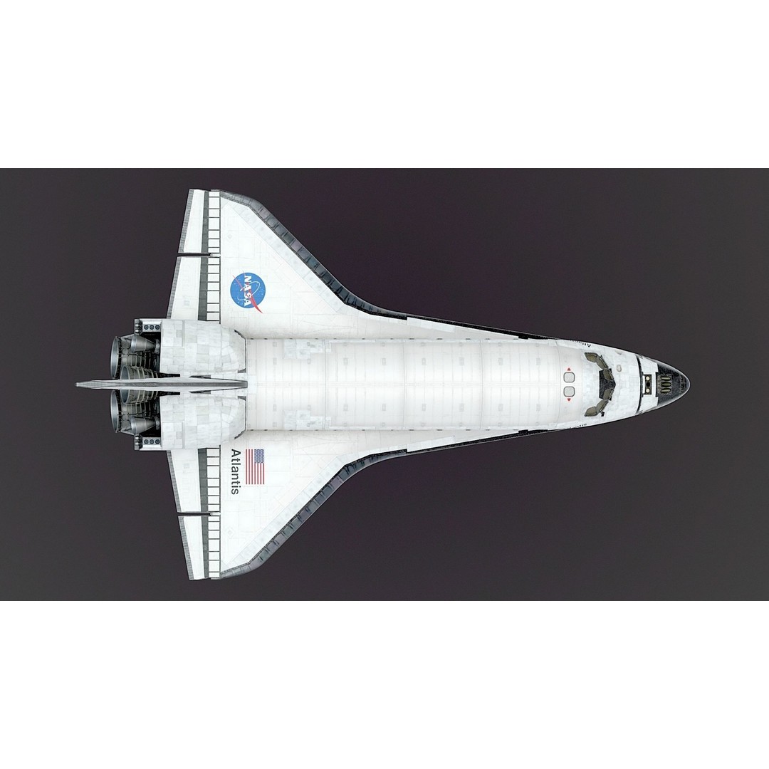 NASA Space Shuttle Atlantis 3D Model – High Poly PBR Asset, FBX, OBJ - View 5