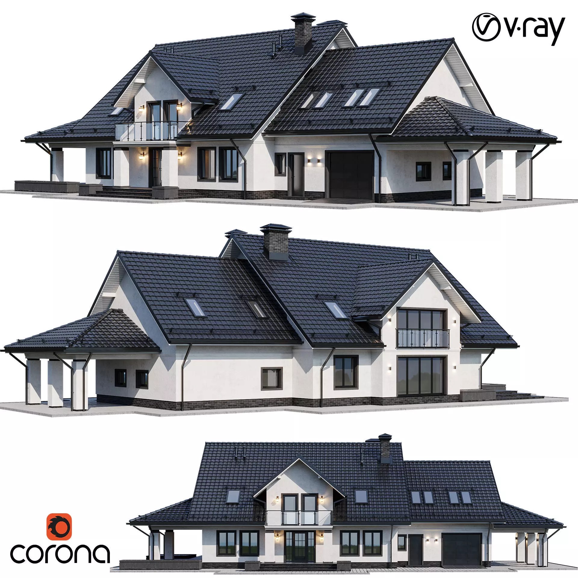 Privat House 4 - Game-Ready 3D Model - View 2