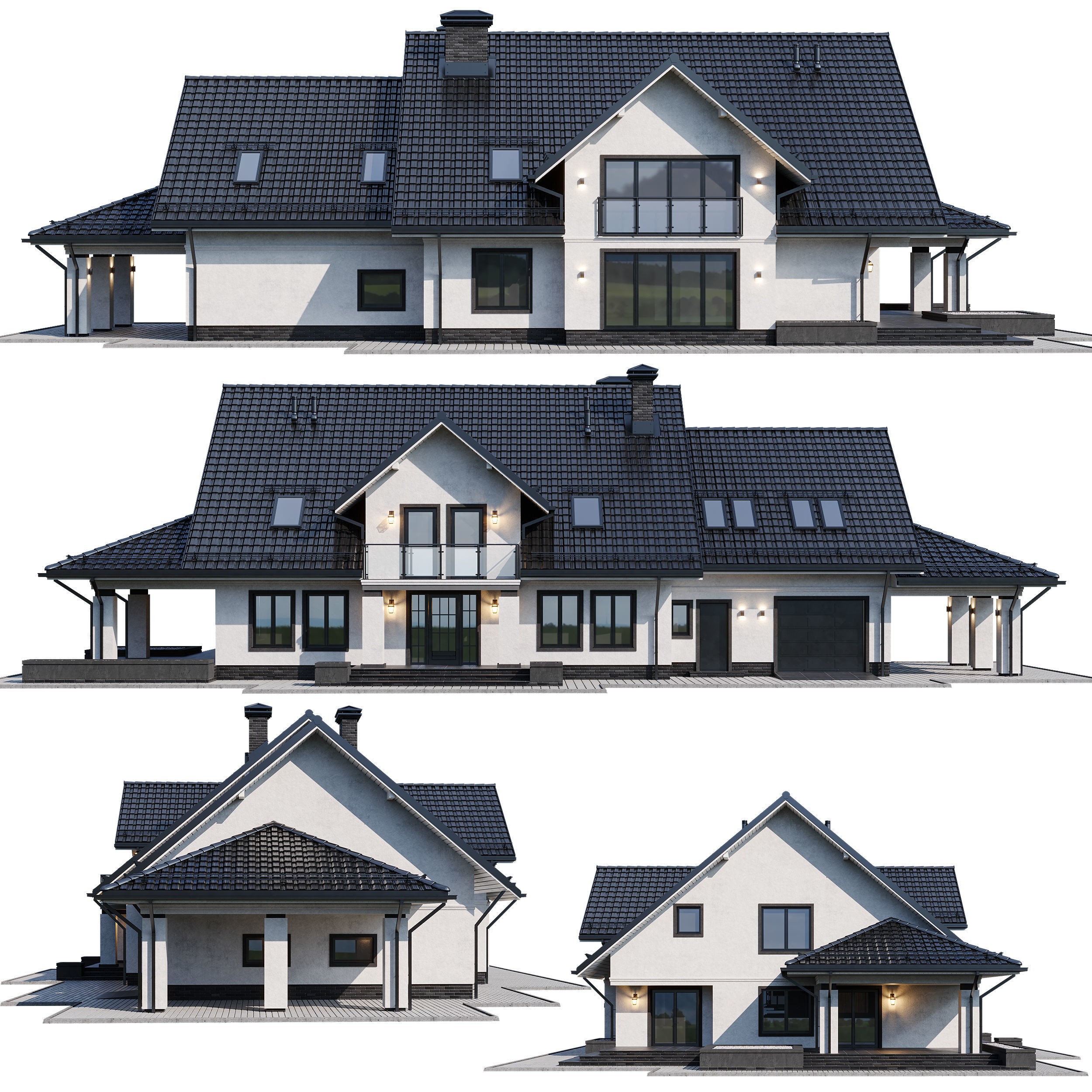 Privat House 4 - Game-Ready 3D Model - View 3
