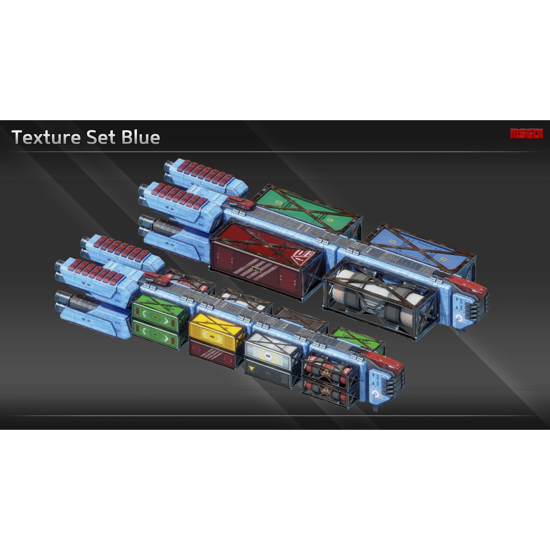 CFS15 Medium Freighter 3D Model – Low Poly Game Asset, FBX - View 10