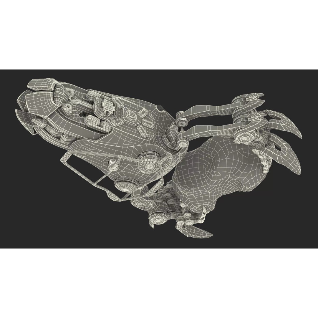 Spaceship Loader 3D Model – Rigged Cargo Vehicle with Asteroid for Animation - View 28