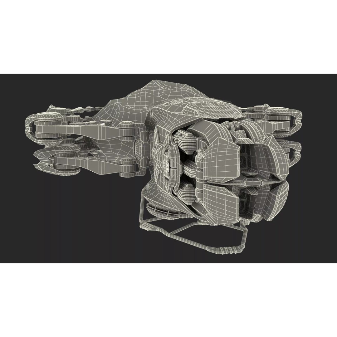 Spaceship Loader 3D Model – Rigged Cargo Vehicle with Asteroid for Animation - View 30