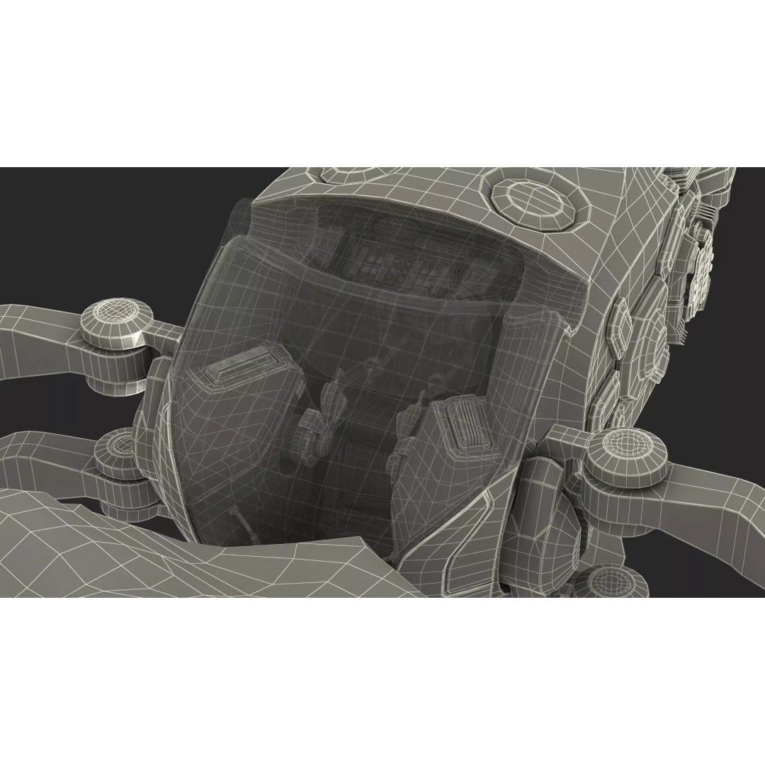 Spaceship Loader 3D Model – Rigged Cargo Vehicle with Asteroid for Animation - View 31