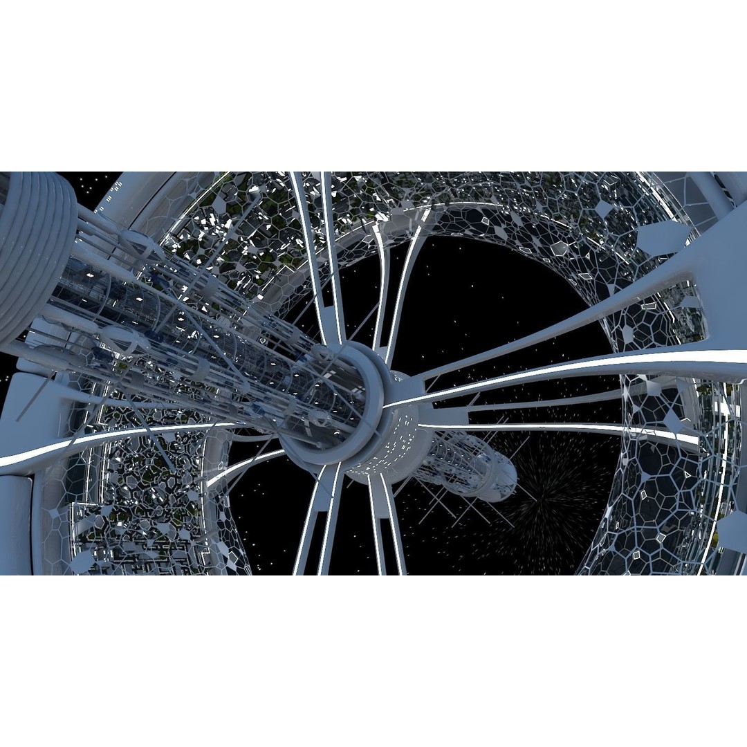 Futuristic Space Colony 3D Model – Animated Sci-Fi Station, FBX - View 11