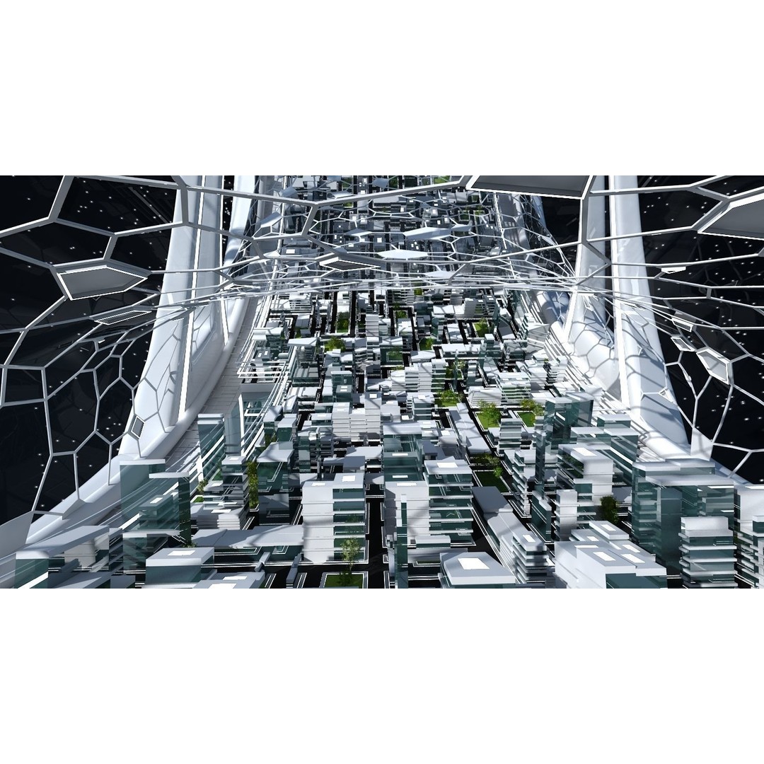 Futuristic Space Colony 3D Model – Animated Sci-Fi Station, FBX - View 13