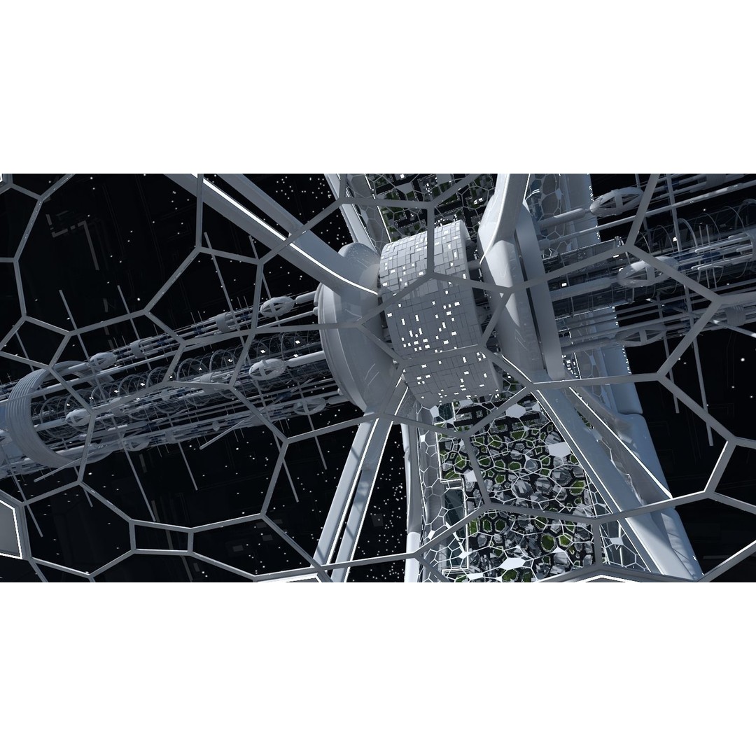Futuristic Space Colony 3D Model – Animated Sci-Fi Station, FBX - View 15