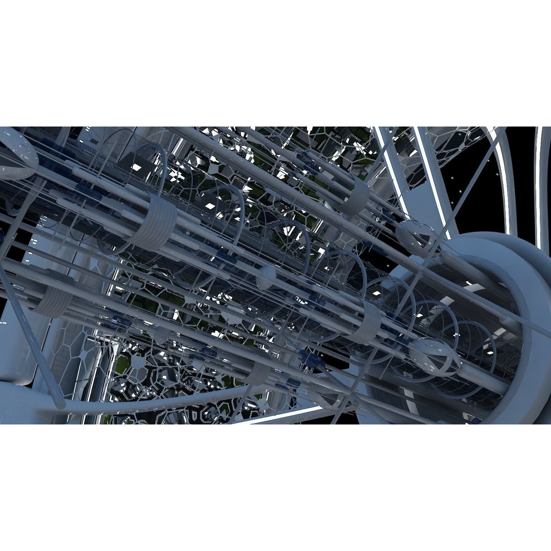 Futuristic Space Colony 3D Model – Animated Sci-Fi Station, FBX - View 16