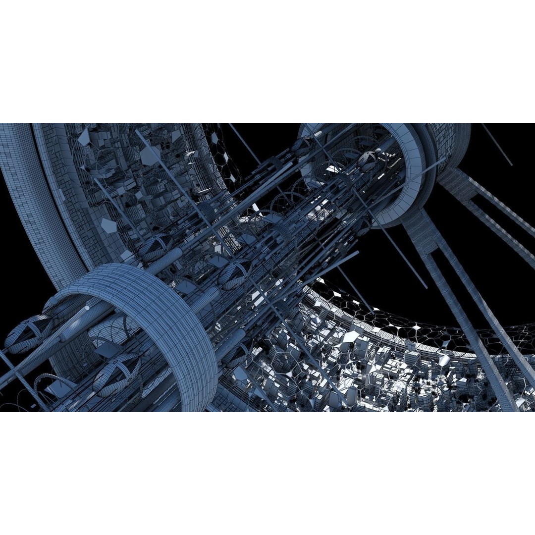 Futuristic Space Colony 3D Model – Animated Sci-Fi Station, FBX - View 17