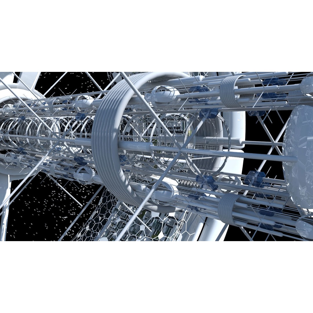 Futuristic Space Colony 3D Model – Animated Sci-Fi Station, FBX - View 7