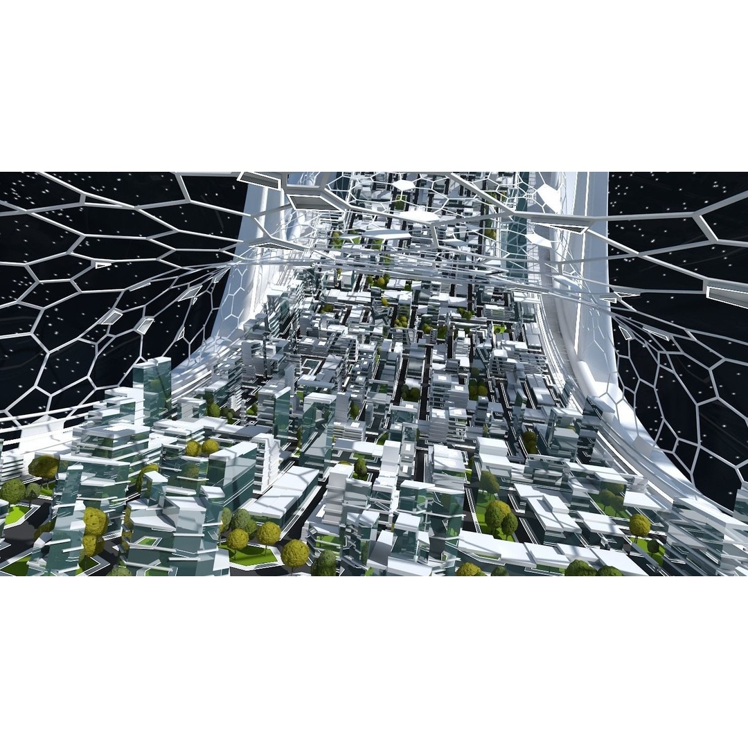 Futuristic Space Colony 3D Model – Animated Sci-Fi Station, FBX - View 8