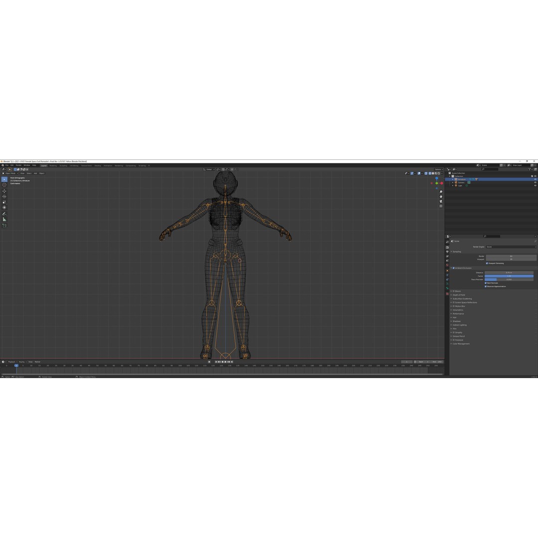 FX01 Female Sci-Fi Suit 3D Model – Low Poly Rigged Character, FBX