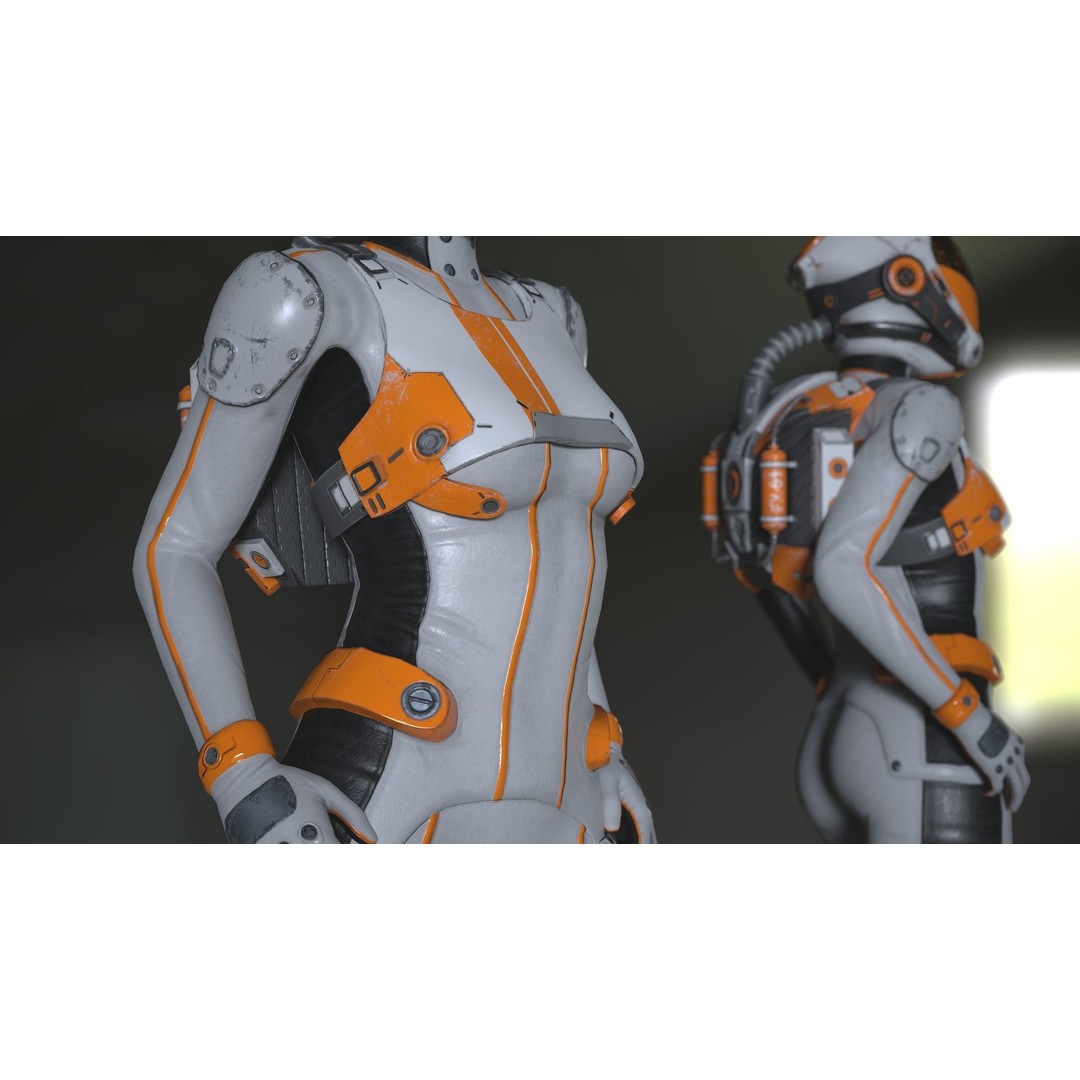 FX01 Female Sci-Fi Suit 3D Model – Low Poly Rigged Character, FBX - View 10