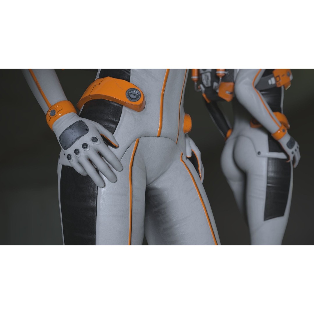 FX01 Female Sci-Fi Suit 3D Model – Low Poly Rigged Character, FBX - View 12