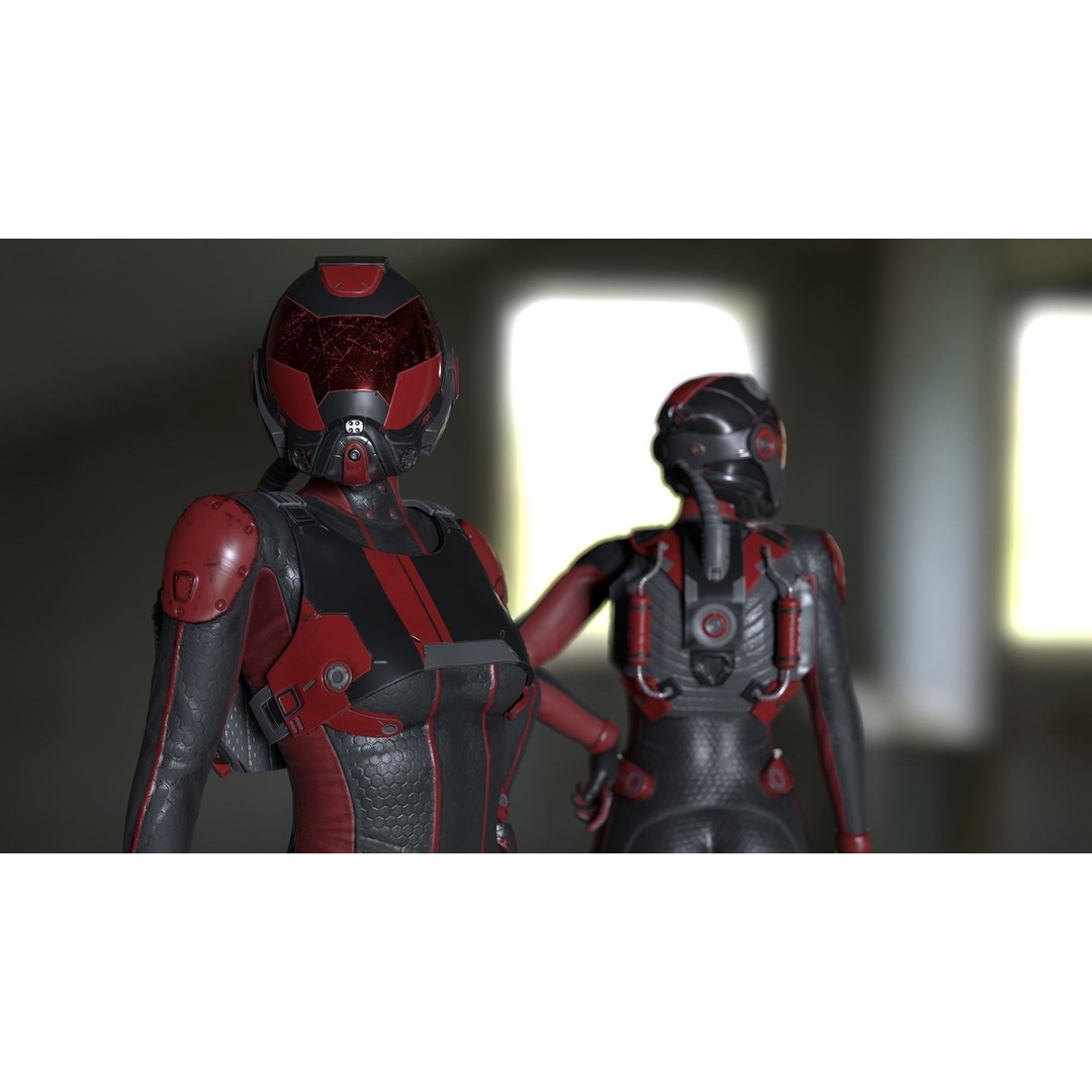 FX01 Female Sci-Fi Suit 3D Model – Low Poly Rigged Character, FBX - View 17