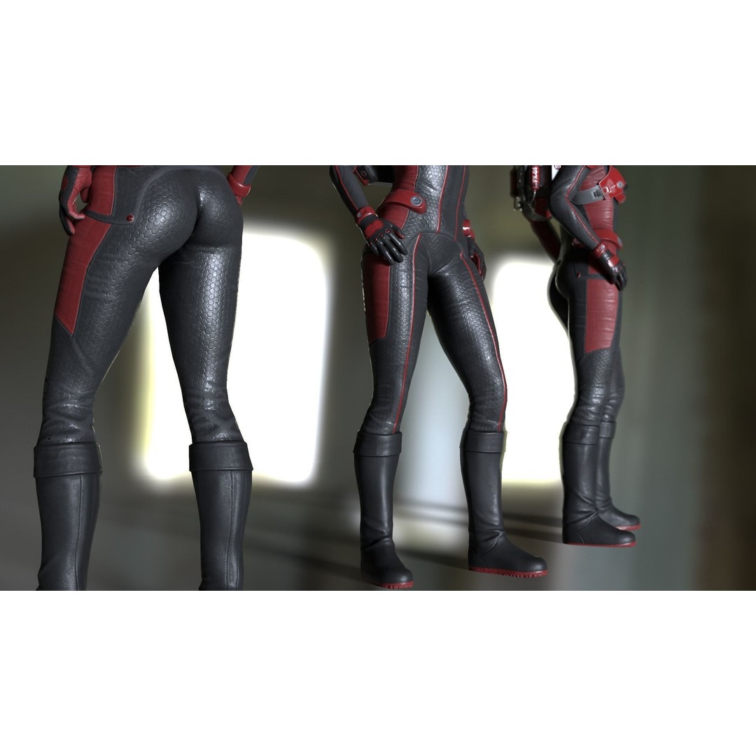 FX01 Female Sci-Fi Suit 3D Model – Low Poly Rigged Character, FBX - View 21