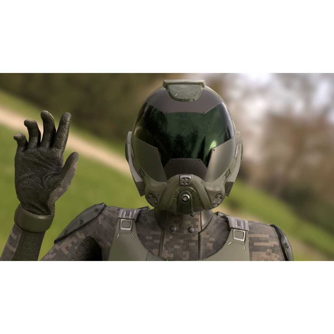 FX01 Female Sci-Fi Suit 3D Model – Low Poly Rigged Character, FBX - View 24