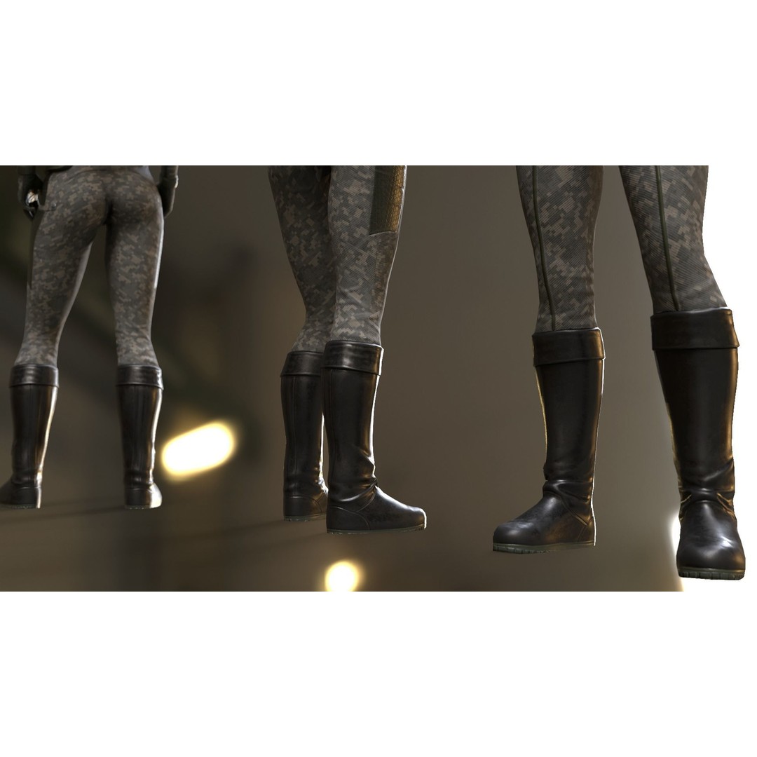 FX01 Female Sci-Fi Suit 3D Model – Low Poly Rigged Character, FBX - View 29