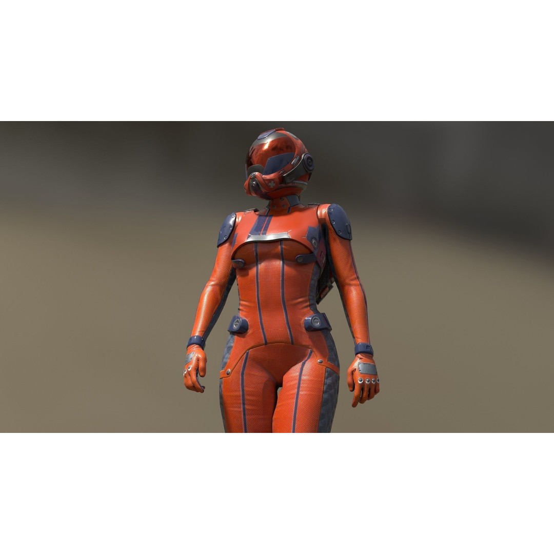 FX01 Female Sci-Fi Suit 3D Model – Low Poly Rigged Character, FBX - View 33