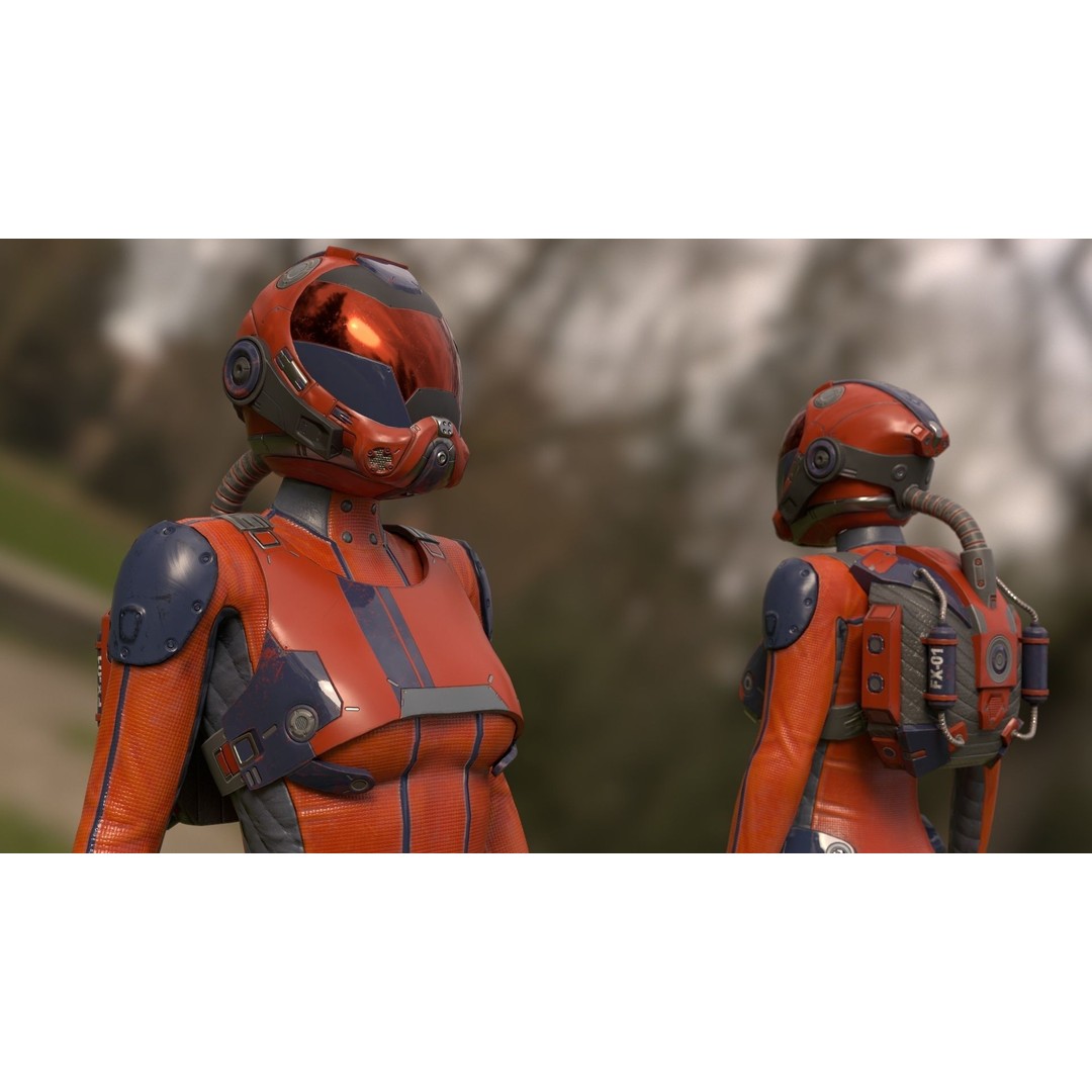 FX01 Female Sci-Fi Suit 3D Model – Low Poly Rigged Character, FBX - View 35
