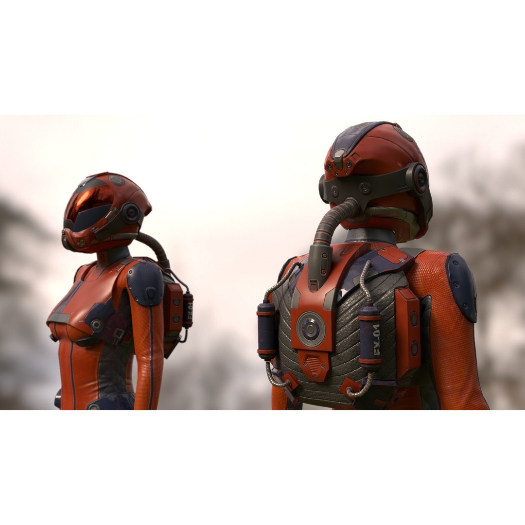 FX01 Female Sci-Fi Suit 3D Model – Low Poly Rigged Character, FBX - View 36