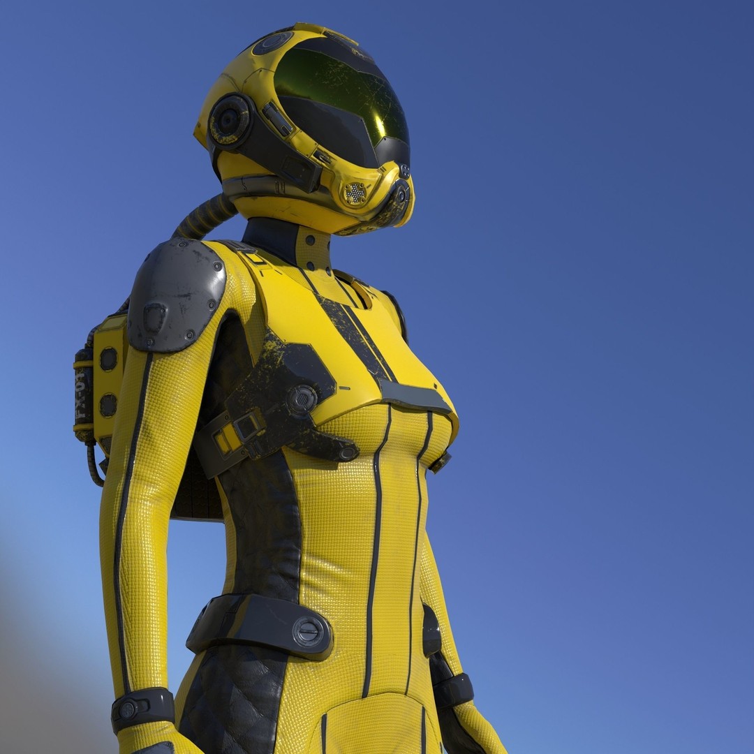 FX01 Female Sci-Fi Suit 3D Model – Low Poly Rigged Character, FBX - View 43