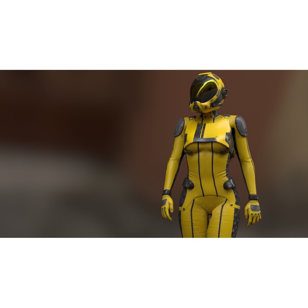 FX01 Female Sci-Fi Suit 3D Model – Low Poly Rigged Character, FBX - View 44