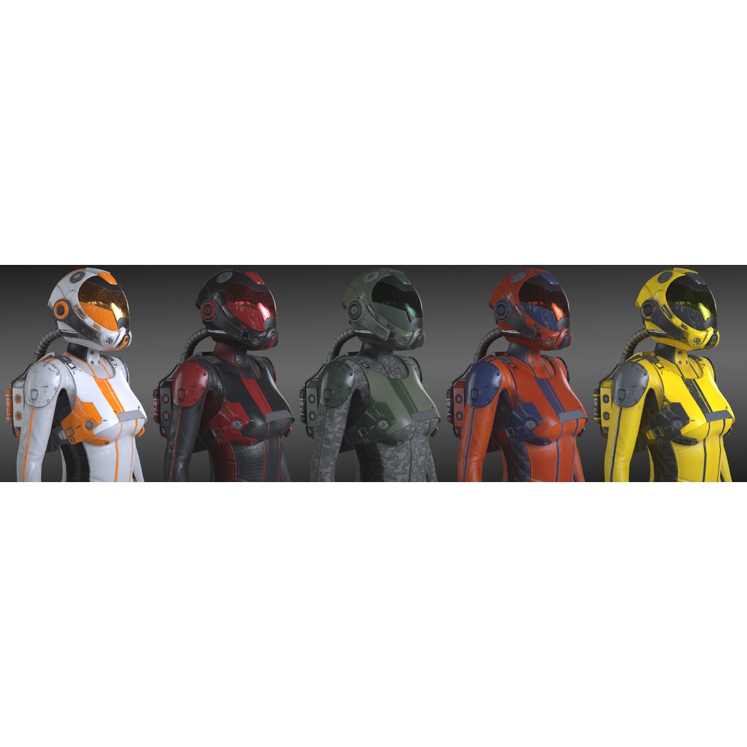 FX01 Female Sci-Fi Suit 3D Model – Low Poly Rigged Character, FBX - View 56