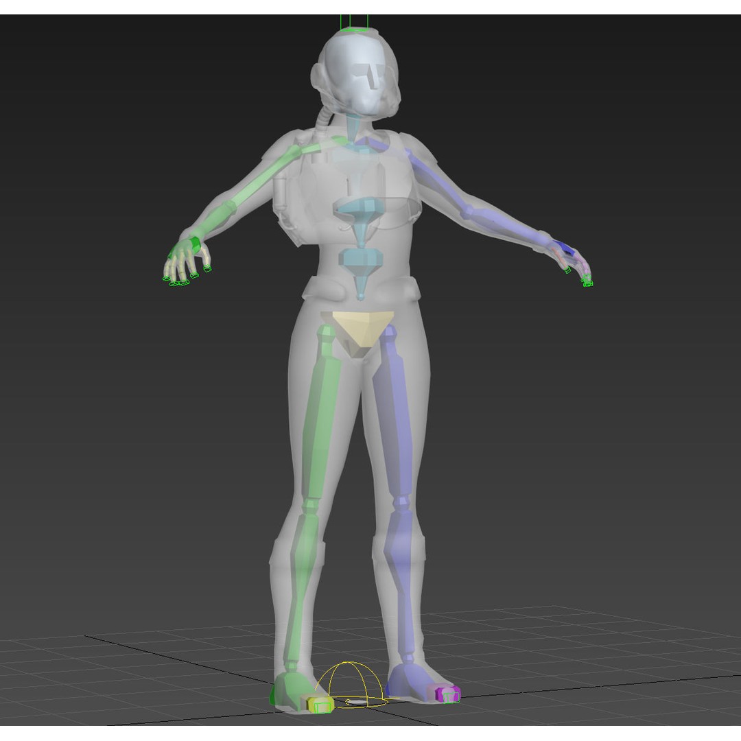 FX01 Female Sci-Fi Suit 3D Model – Low Poly Rigged Character, FBX - View 63