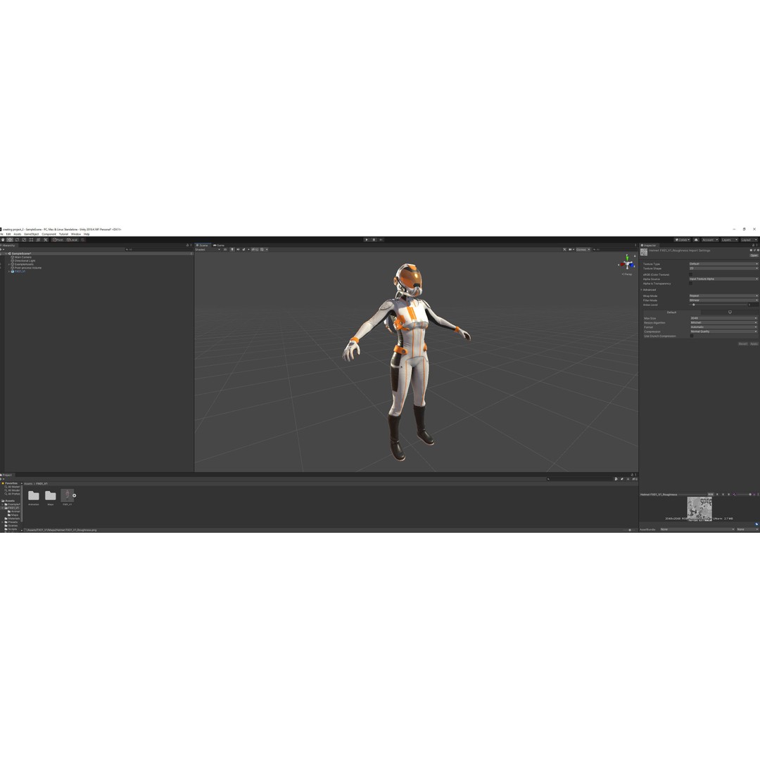 FX01 Female Sci-Fi Suit 3D Model – Low Poly Rigged Character, FBX - View 67