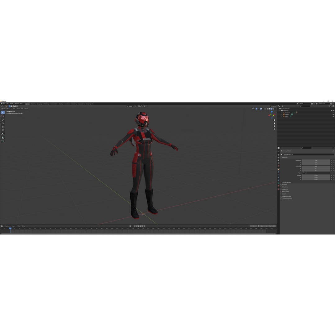 FX01 Female Sci-Fi Suit 3D Model – Low Poly Rigged Character, FBX - View 72