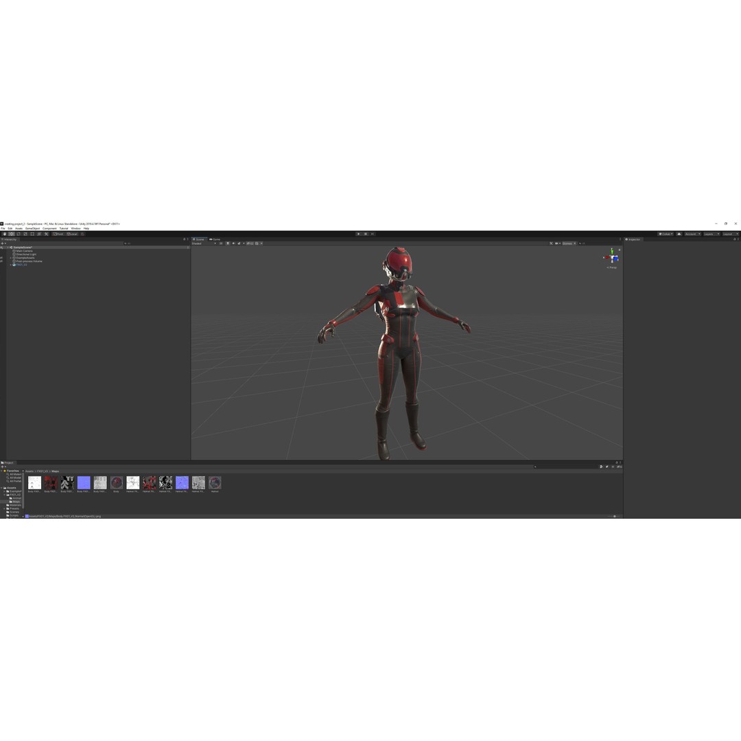 FX01 Female Sci-Fi Suit 3D Model – Low Poly Rigged Character, FBX - View 73