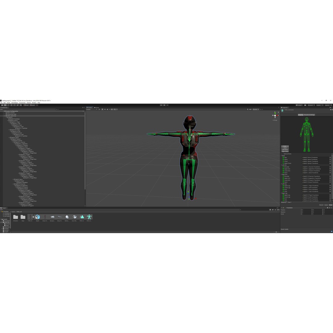 FX01 Female Sci-Fi Suit 3D Model – Low Poly Rigged Character, FBX - View 74