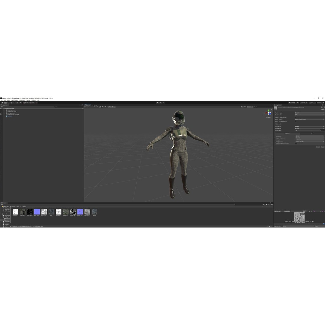 FX01 Female Sci-Fi Suit 3D Model – Low Poly Rigged Character, FBX - View 77