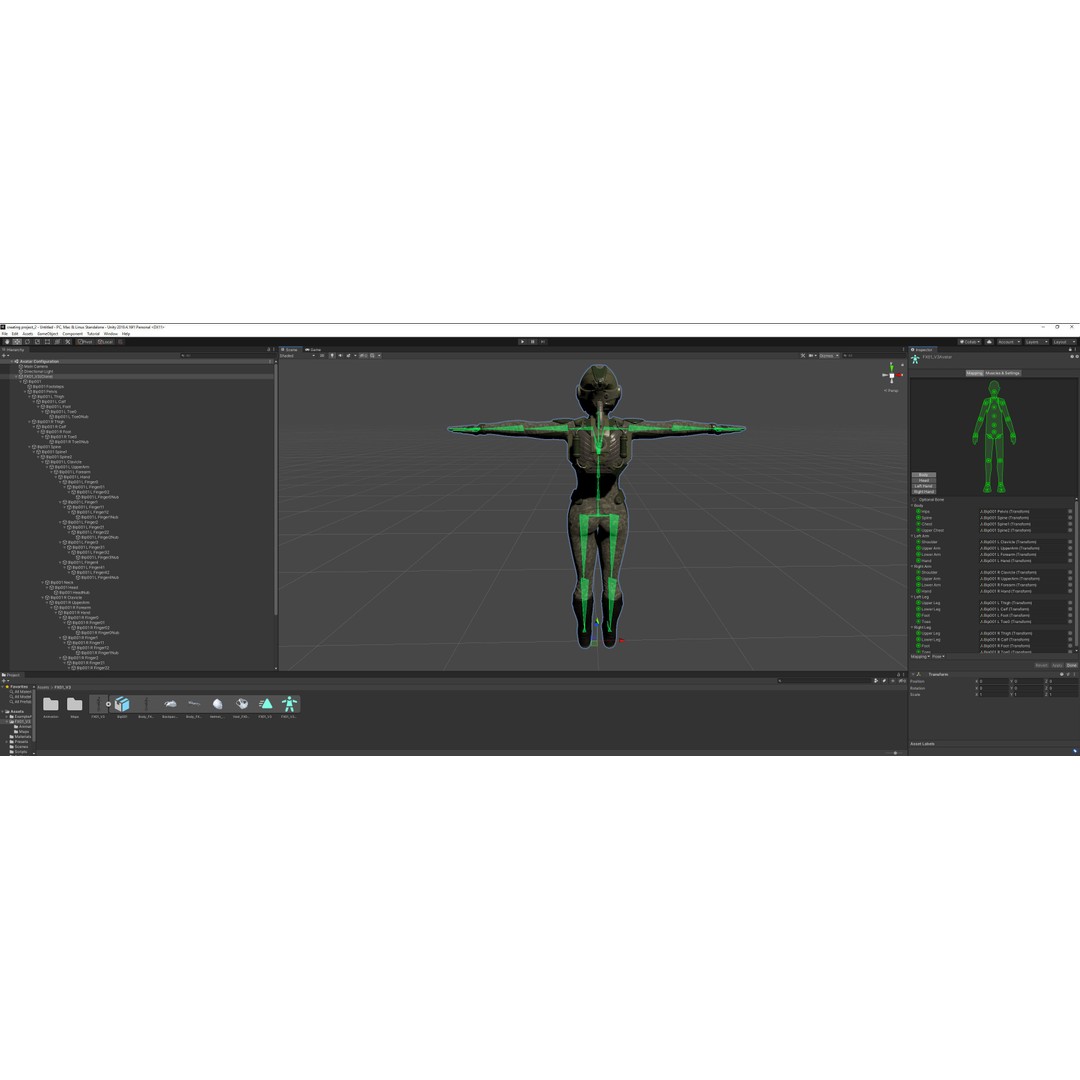 FX01 Female Sci-Fi Suit 3D Model – Low Poly Rigged Character, FBX - View 78