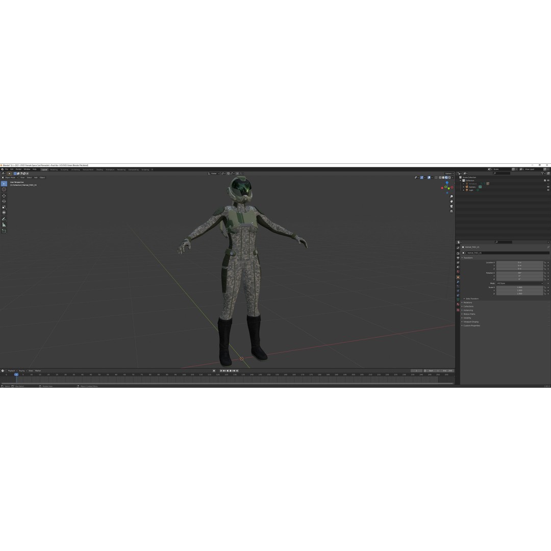 FX01 Female Sci-Fi Suit 3D Model – Low Poly Rigged Character, FBX - View 82