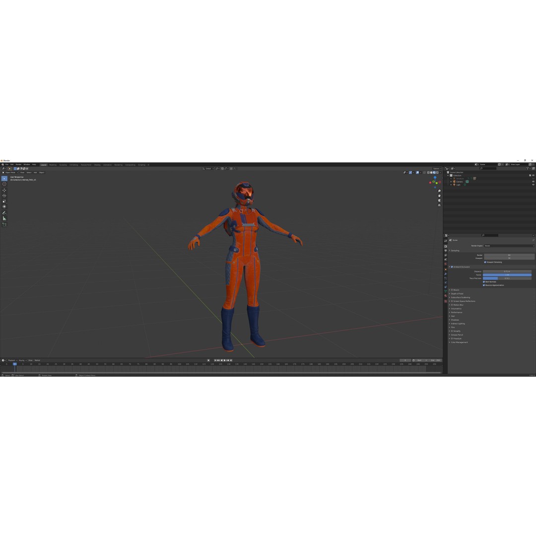 FX01 Female Sci-Fi Suit 3D Model – Low Poly Rigged Character, FBX - View 86