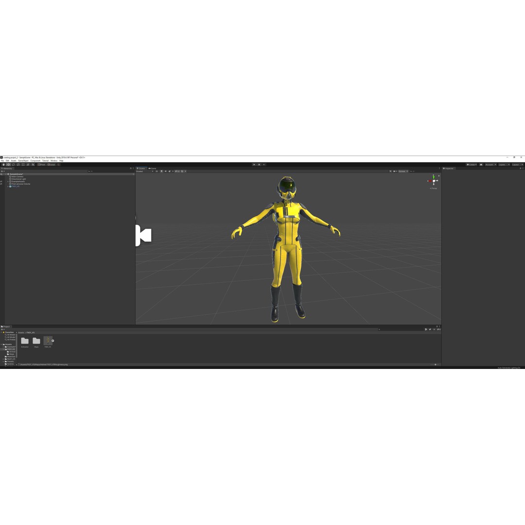 FX01 Female Sci-Fi Suit 3D Model – Low Poly Rigged Character, FBX - View 90