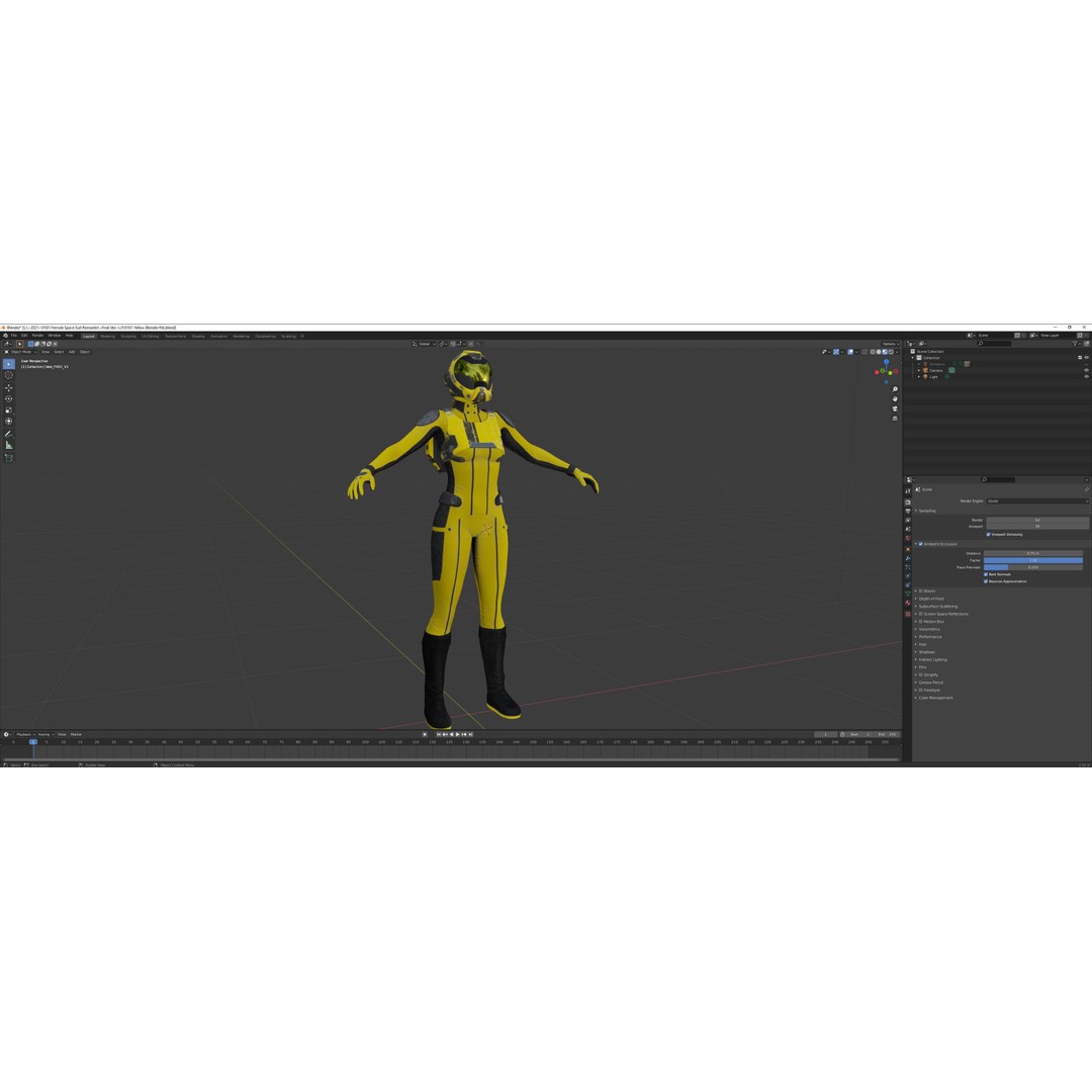 FX01 Female Sci-Fi Suit 3D Model – Low Poly Rigged Character, FBX - View 93