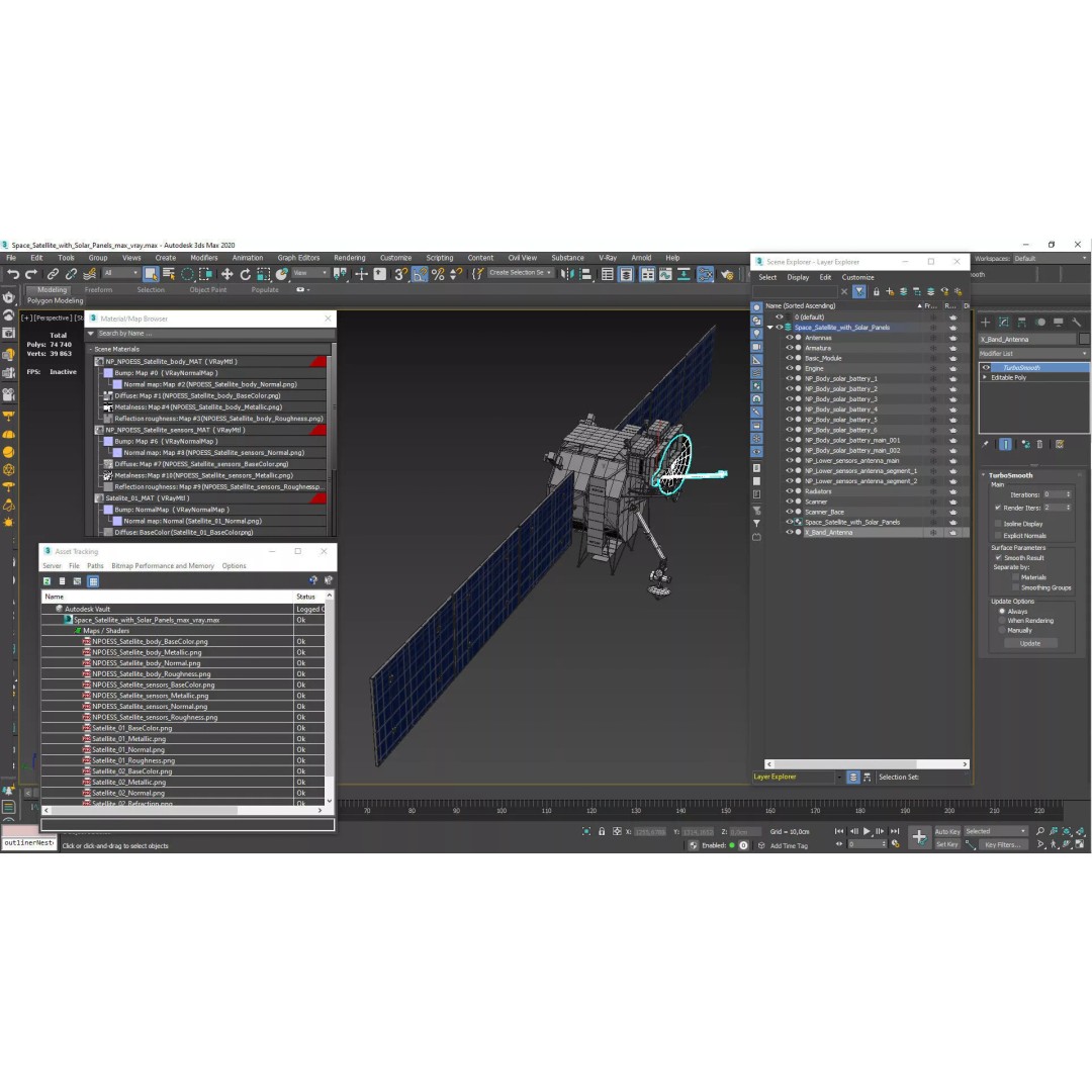 Space Satellite 3D Model – High Poly PBR Asset for Exploration - View 19