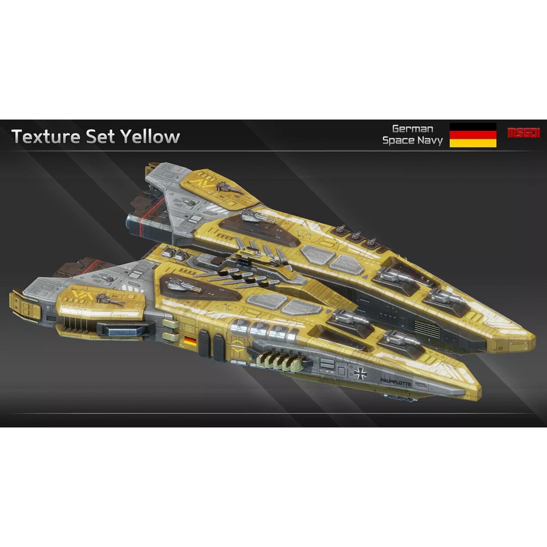 Krimhild Class Heavy Cruiser 3D Model – Low Poly Game Asset, FBX, OBJ
