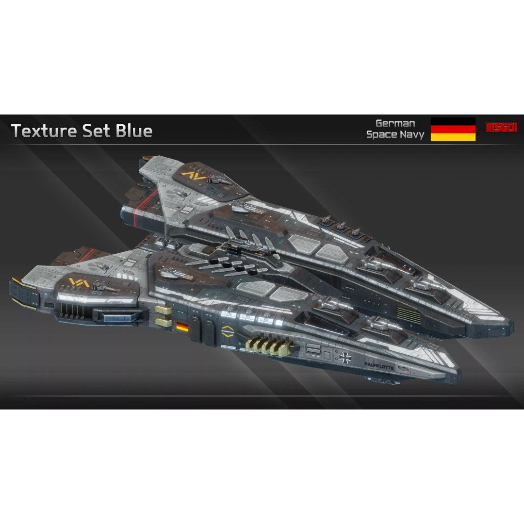 Krimhild Class Heavy Cruiser 3D Model – Low Poly Game Asset, FBX, OBJ - View 11