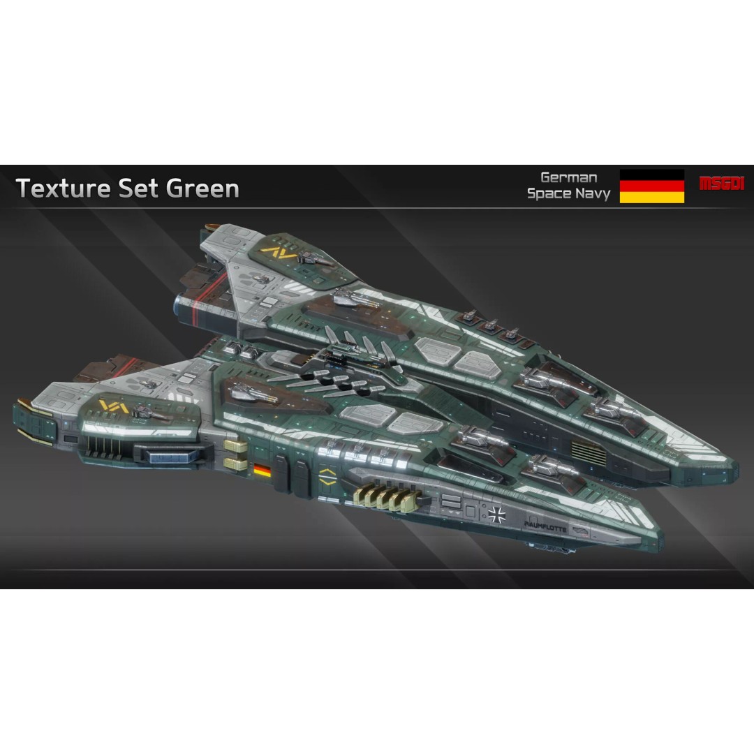 Krimhild Class Heavy Cruiser 3D Model – Low Poly Game Asset, FBX, OBJ - View 12