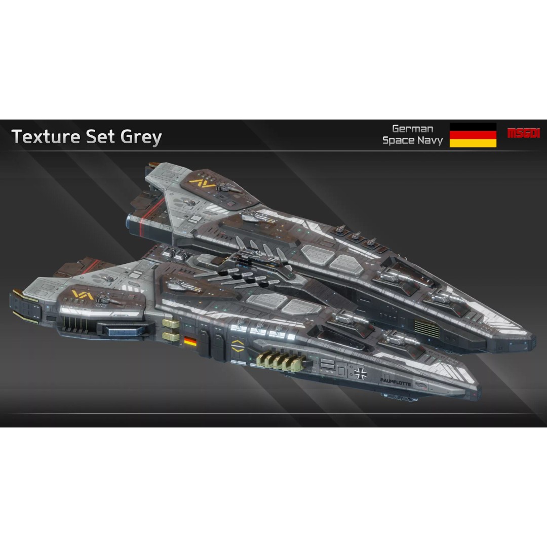 Krimhild Class Heavy Cruiser 3D Model – Low Poly Game Asset, FBX, OBJ - View 13
