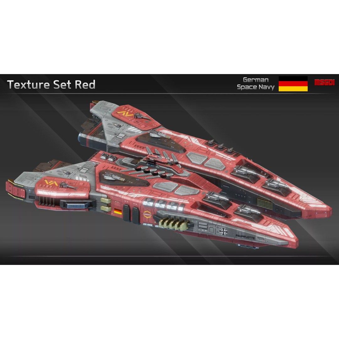Krimhild Class Heavy Cruiser 3D Model – Low Poly Game Asset, FBX, OBJ - View 14
