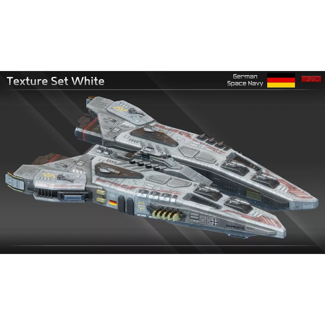 Krimhild Class Heavy Cruiser 3D Model – Low Poly Game Asset, FBX, OBJ - View 15