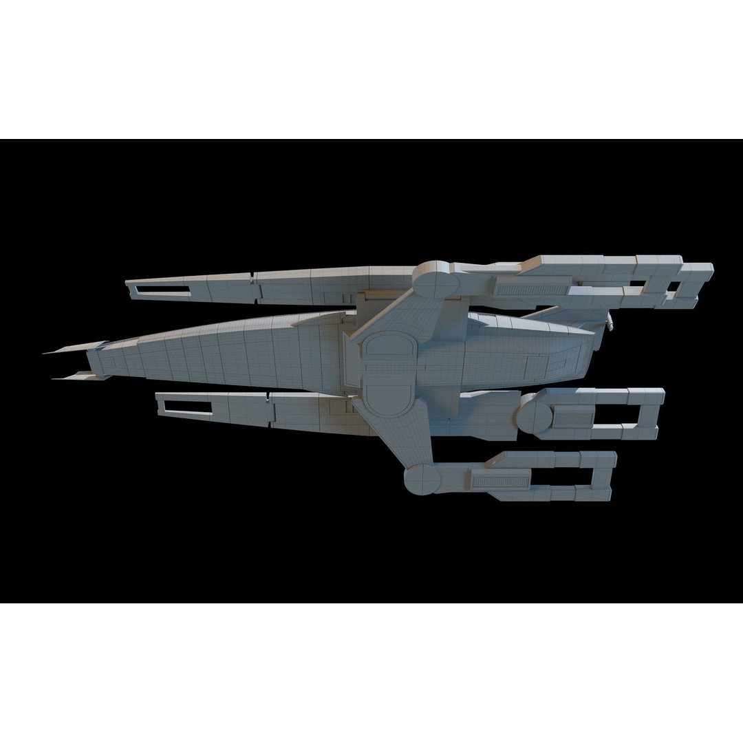 Normandy SR1 3D Model – High Poly Military Spacecraft, FBX, OBJ