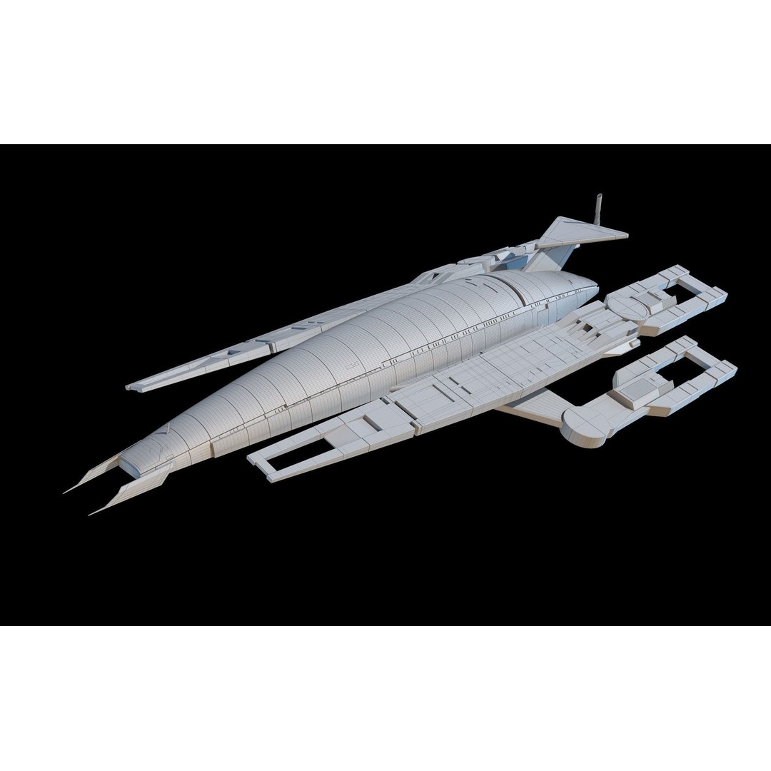 Normandy SR1 3D Model – High Poly Military Spacecraft, FBX, OBJ - View 11