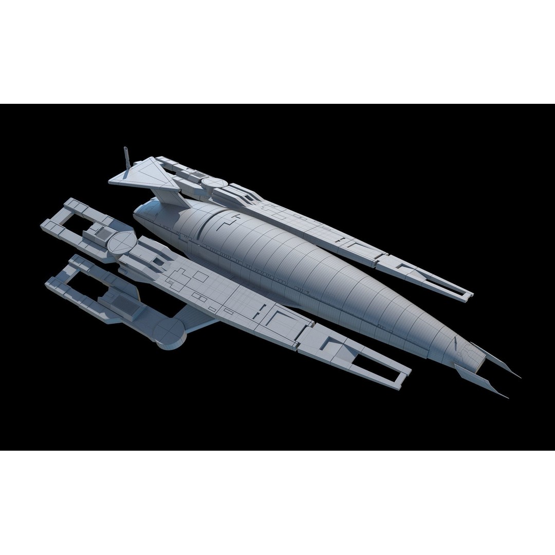 Normandy SR1 3D Model – High Poly Military Spacecraft, FBX, OBJ - View 12