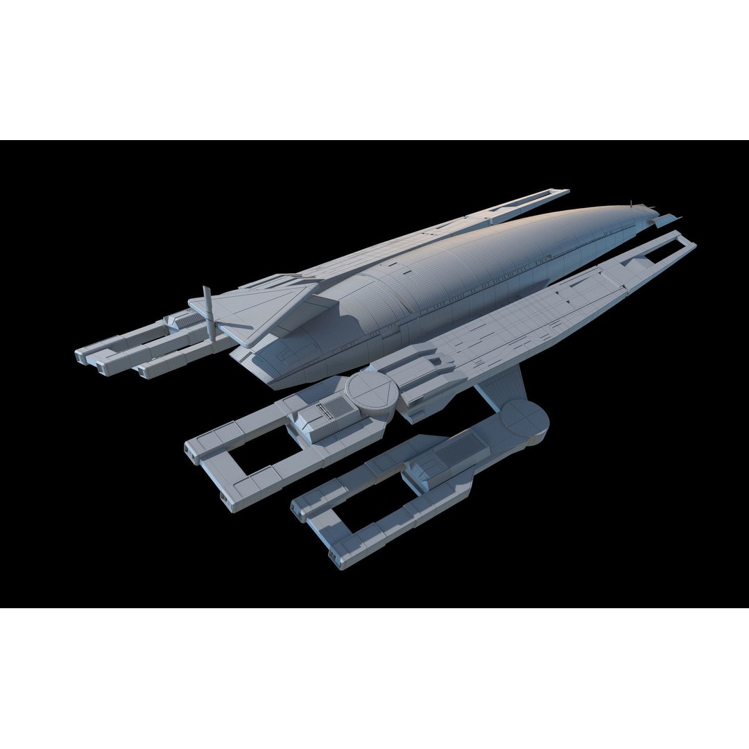 Normandy SR1 3D Model – High Poly Military Spacecraft, FBX, OBJ - View 13