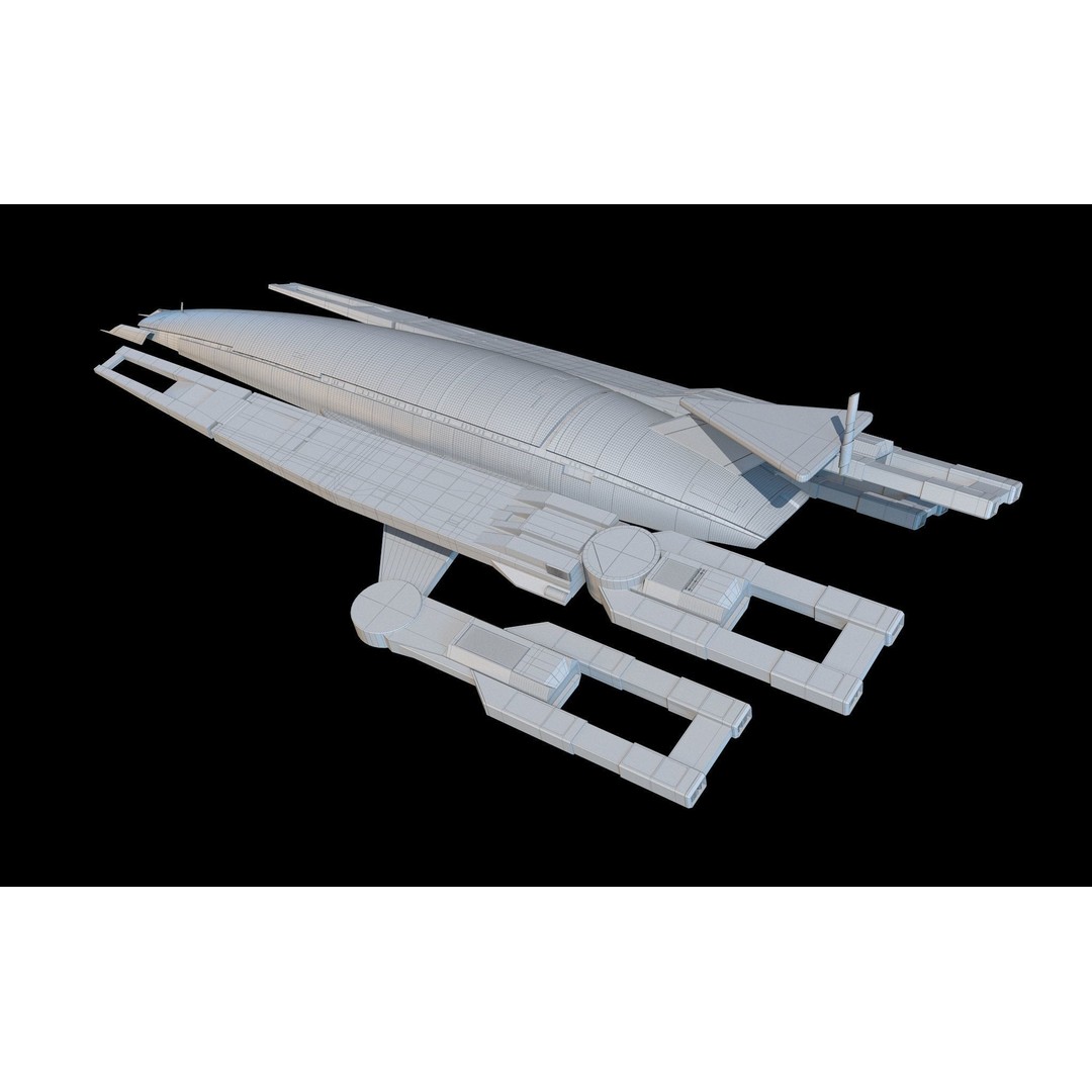 Normandy SR1 3D Model – High Poly Military Spacecraft, FBX, OBJ - View 14